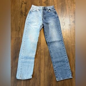 Pac Sun Women's Two-Tone Dad Jeans, Button Fly, Size 25